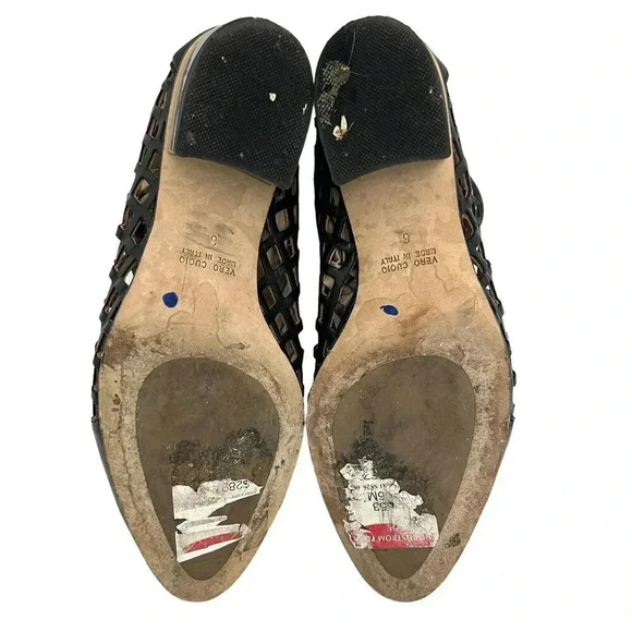 Aquatalia by Marvin K Perforated Fishnet Laser Cut Ankle Booties Black Leather 6 - Picture 8 of 9